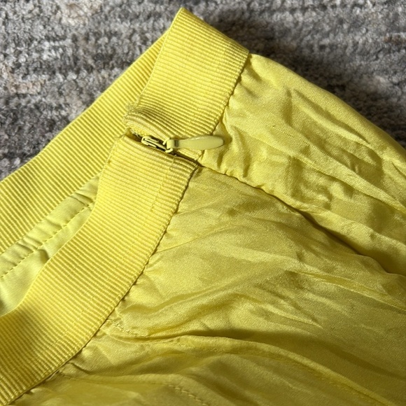 Ann Taylor Sunny Yellow Midi Skirt - women’s size 4 - pleated - 100% silk - Picture 4 of 6